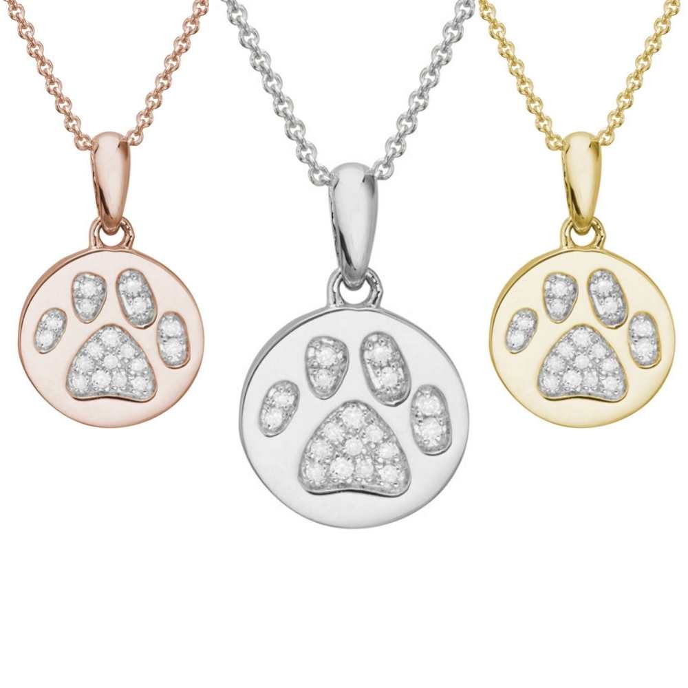 0.10 CT. T.W. Diamond Paw Print Pendant in Sterling Silver | Peoples  Jewellers